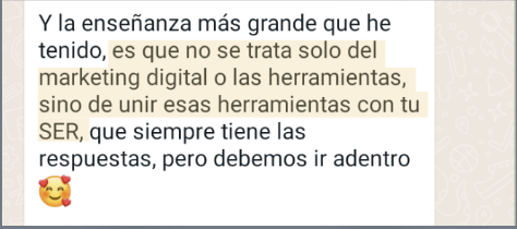 Mensaje sobre unir las herramientas digitales con el ser